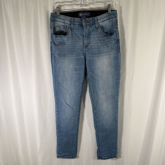 Democracy Ab Technology Jeans Women's 4 Light Wash Denim Mid Rise Cotton Blend - Picture 1 of 11
